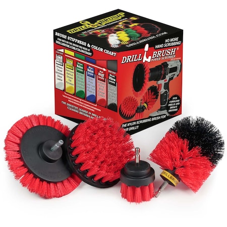 Drill Brush Power Scrubber By Useful Products 5 in W 5 in L Brush, Red R-S-E42O-QC-DB